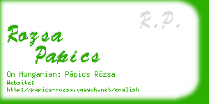 rozsa papics business card